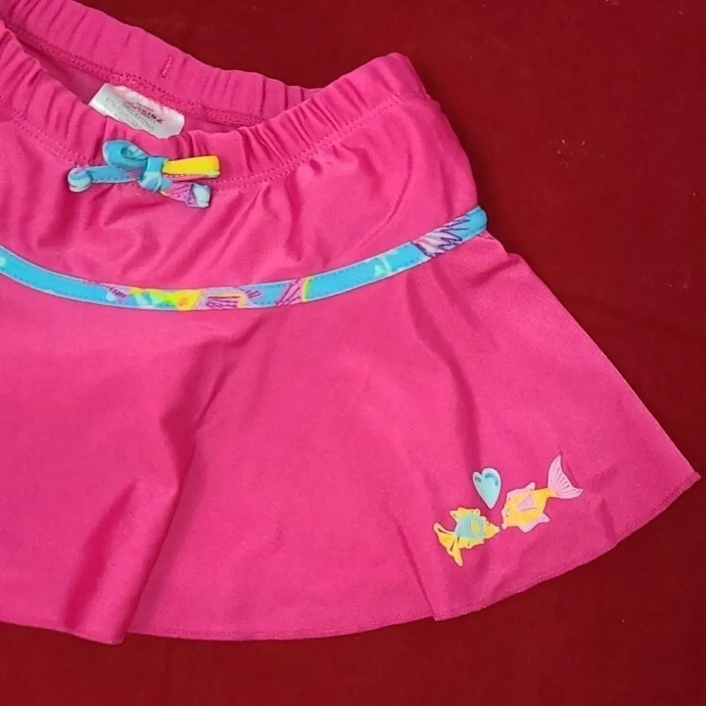 UV Skins Pink Toddler Girls 2T Swim Skirt Bottom Diaper cover Swimsuit